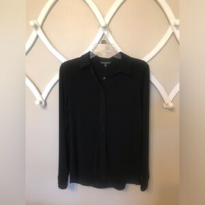 NWT Adrianna Papell Black Knit V Neck Blouse